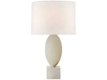 VERSA LARGE - Alabaster table lamp with linen shade by Visual Comfort Europe - view 2
